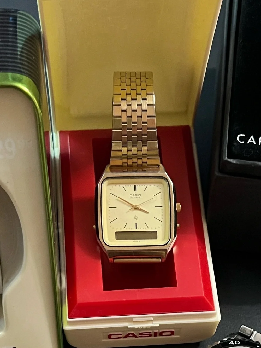 Casio  and Bulova watches Two-Tone Gold and Silver Bracelet Watch